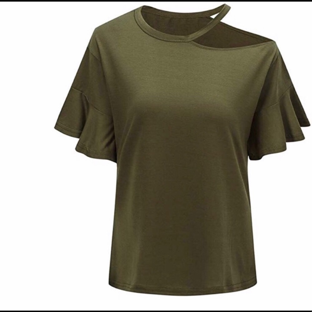 ▪️Cut Out Ruffle Sleeve Top - Picture 10 of 11